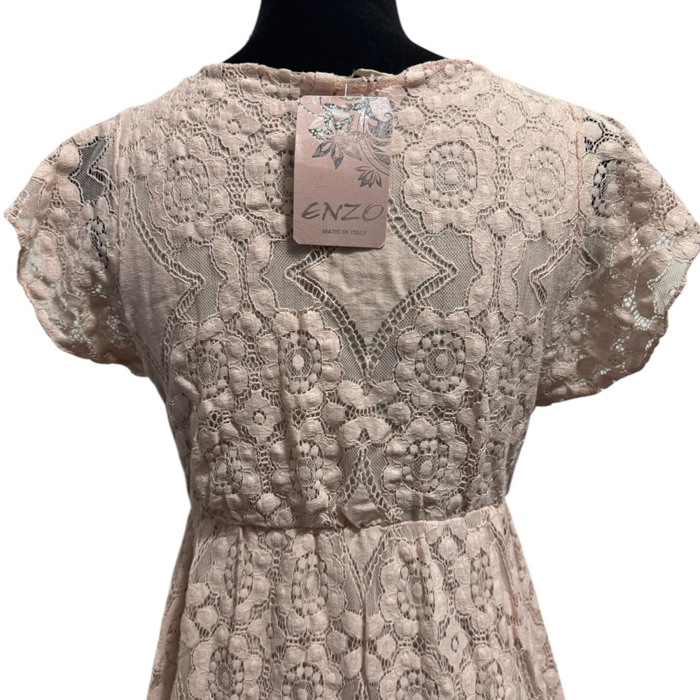 Enzo Made in Italy Lace Hi Low Dress Pink - Picture 12 of 14